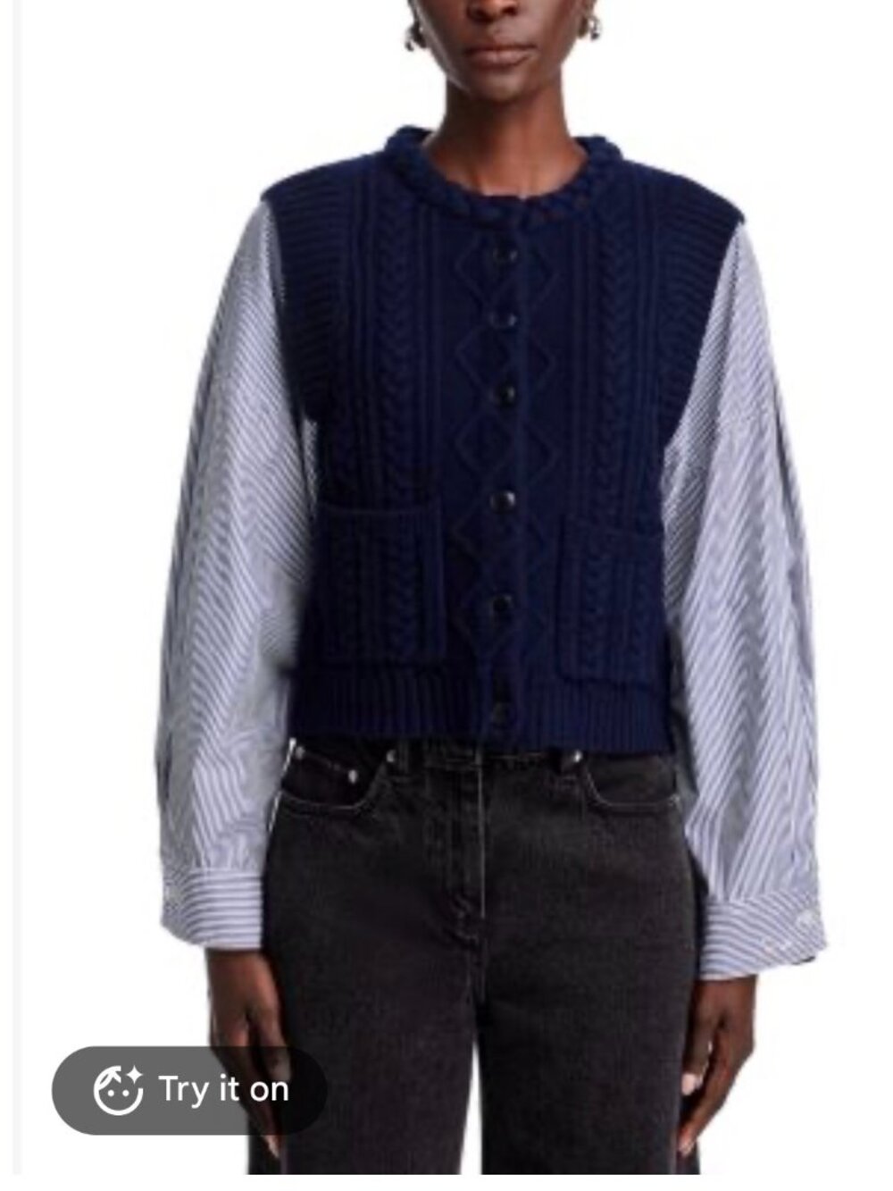 sea caleb mixed media sweater